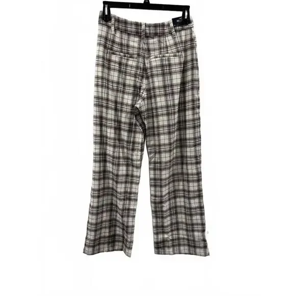 NWT Hollister Brown & White Plaid Ultra High Rise Vintage Baggy Pants Size 9 29w - Picture 2 of 7